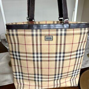 Authentic Burberry Tote Purse - needs new shoulder straps